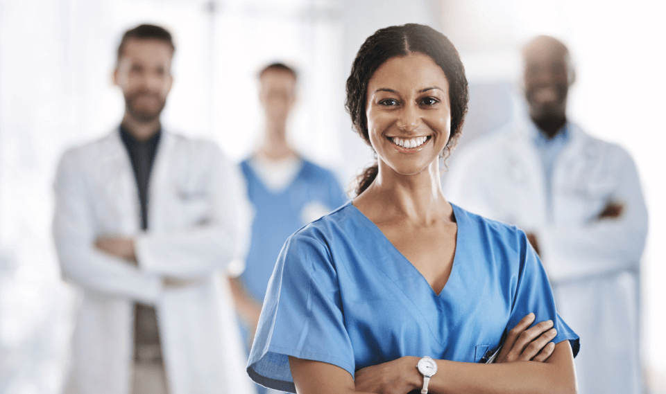 Healthcare professionals smiling